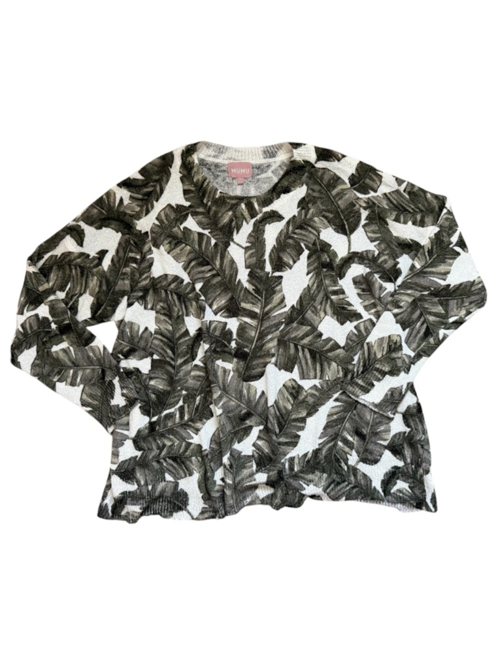 Show Me Your‎ Mumu Woodsy Sweater Green Majestic Palm Knit Large